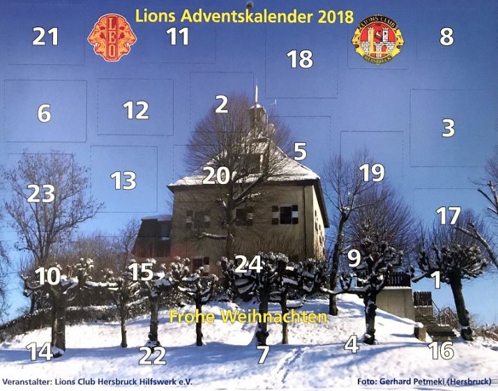 Lions-Adventskalender 2018 mit dem Titelbild von Gerhard Petmeki