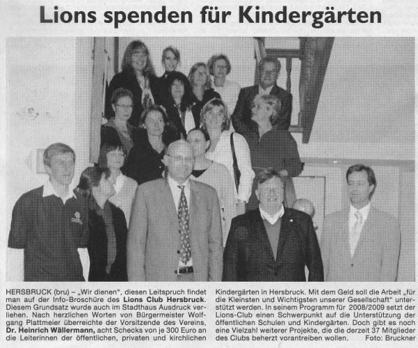 Lions spenden für Kindergärten